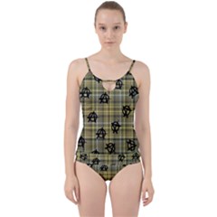 Yellow Plaid Anarchy Cut Out Top Tankini Set by snowwhitegirl