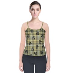 Yellow Plaid Anarchy Velvet Spaghetti Strap Top by snowwhitegirl