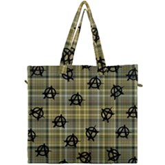 Yellow Plaid Anarchy Canvas Travel Bag