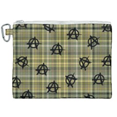 Yellow Plaid Anarchy Canvas Cosmetic Bag (xxl)