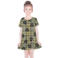 Yellow Plaid Anarchy Kids  Simple Cotton Dress by snowwhitegirl