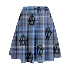 Blue  Plaid Anarchy High Waist Skirt by snowwhitegirl