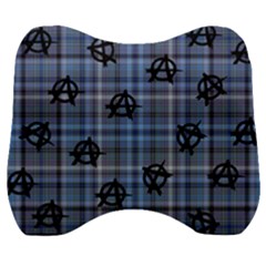 Blue  Plaid Anarchy Velour Head Support Cushion