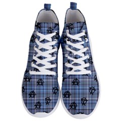 Blue  Plaid Anarchy Men s Lightweight High Top Sneakers