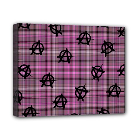 Pink  Plaid Anarchy Canvas 10  X 8  by snowwhitegirl