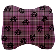 Pink  Plaid Anarchy Velour Head Support Cushion