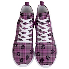 Pink  Plaid Anarchy Men s Lightweight High Top Sneakers