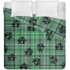 Green  Plaid Anarchy Duvet Cover Double Side (king Size) by snowwhitegirl