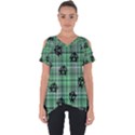 Green  Plaid Anarchy Cut Out Side Drop Tee View1