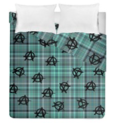 Aqua  Plaid Anarchy Duvet Cover Double Side (queen Size) by snowwhitegirl