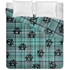 Aqua  Plaid Anarchy Duvet Cover Double Side (california King Size) by snowwhitegirl