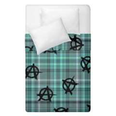 Aqua  Plaid Anarchy Duvet Cover Double Side (single Size) by snowwhitegirl