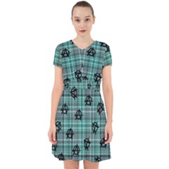 Aqua  Plaid Anarchy Adorable In Chiffon Dress by snowwhitegirl