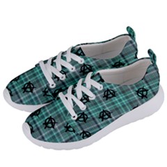 Aqua  Plaid Anarchy Women s Lightweight Sports Shoes by snowwhitegirl