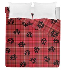 Red Plaid Anarchy Duvet Cover Double Side (queen Size) by snowwhitegirl