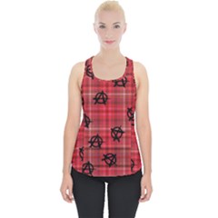 Red Plaid Anarchy Piece Up Tank Top by snowwhitegirl