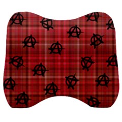 Red Plaid Anarchy Velour Head Support Cushion