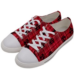 Red Plaid Anarchy Women s Low Top Canvas Sneakers