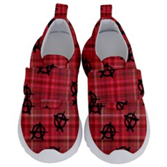 Red Plaid Anarchy Velcro Strap Shoes