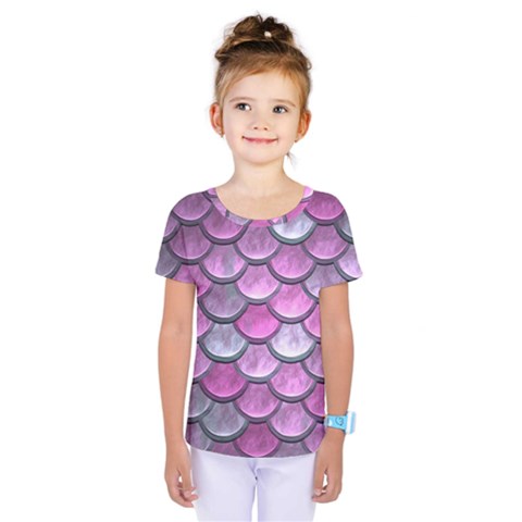 Pink Mermaid Scale Kids  One Piece Tee by snowwhitegirl