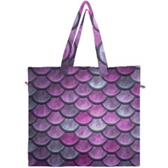 Pink Mermaid Scale Canvas Travel Bag