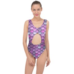 Pink Mermaid Scale Center Cut Out Swimsuit