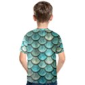 Aqua Mermaid Scale Kids  Cotton Tee View2