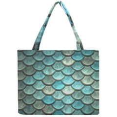 Aqua Mermaid Scale Mini Tote Bag by snowwhitegirl