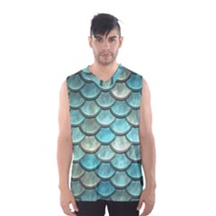 Aqua Mermaid Scale Men s Basketball Tank Top by snowwhitegirl