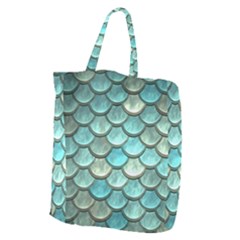 Aqua Mermaid Scale Giant Grocery Tote