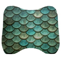 Aqua Mermaid Scale Velour Head Support Cushion