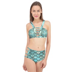 Aqua Mermaid Scale Cage Up Bikini Set