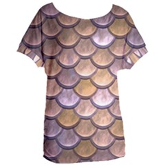 Copper Mermaid Scale Women s Oversized Tee