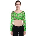 Green Mermaid Scale Velvet Crop Top View1