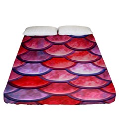 Red Mermaid Scale Fitted Sheet (king Size) by snowwhitegirl