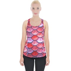 Red Mermaid Scale Piece Up Tank Top