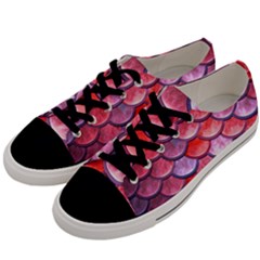 Red Mermaid Scale Men s Low Top Canvas Sneakers by snowwhitegirl