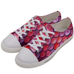 Red Mermaid Scale Women s Low Top Canvas Sneakers by snowwhitegirl