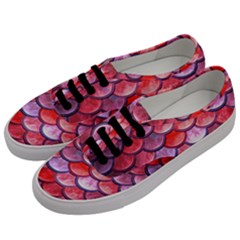 Red Mermaid Scale Men s Classic Low Top Sneakers by snowwhitegirl