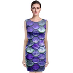 Blue Purple Mermaid Scale Classic Sleeveless Midi Dress by snowwhitegirl