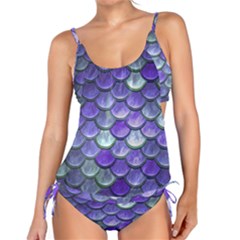 Blue Purple Mermaid Scale Tankini Set by snowwhitegirl