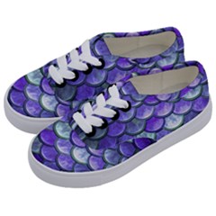 Blue Purple Mermaid Scale Kids  Classic Low Top Sneakers