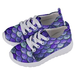 Blue Purple Mermaid Scale Kids  Lightweight Sports Shoes by snowwhitegirl