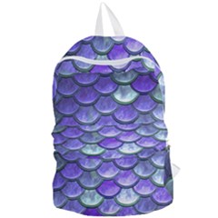 Blue Purple Mermaid Scale Foldable Lightweight Backpack