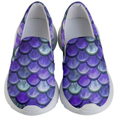 Blue Purple Mermaid Scale Kid s Lightweight Slip Ons by snowwhitegirl