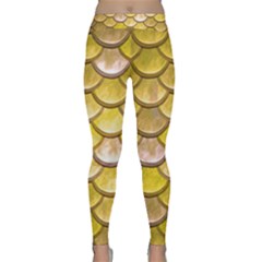 Yellow  Mermaid Scale Classic Yoga Leggings by snowwhitegirl