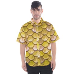 Yellow  Mermaid Scale Men s Short Sleeve Shirt