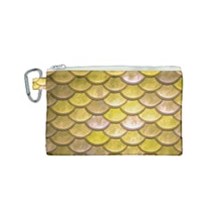 Yellow  Mermaid Scale Canvas Cosmetic Bag (small) by snowwhitegirl