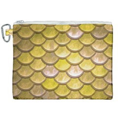 Yellow  Mermaid Scale Canvas Cosmetic Bag (xxl)