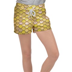 Yellow  Mermaid Scale Women s Velour Lounge Shorts